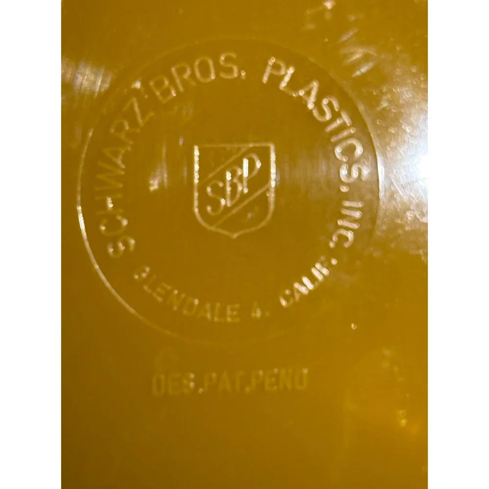 Schwarz Bros Plastics Tissue Holder Vintage Harvest Gold Floral Accent MCM Decor